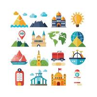 Travel Icon Set Collection for Documents, Websites and Mobile Applications vector