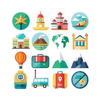 Travel Icon Set Collection for Documents, Websites and Mobile Applications vector