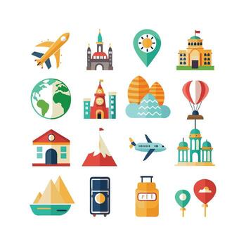 Travel Icon Set Collection for Documents, Websites and Mobile Applications vector