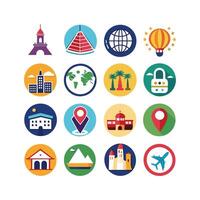 Travel Icon Set Collection for Documents, Websites and Mobile Applications vector