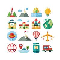 Travel Icon Set Collection for Documents, Websites and Mobile Applications vector