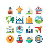Travel Icon Set Collection for Documents, Websites and Mobile Applications vector