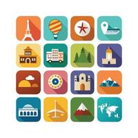Travel Icon Set Collection for Documents, Websites and Mobile Applications vector