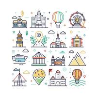 Travel Icon Set Collection for Documents, Websites and Mobile Applications vector
