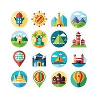 Travel Icon Set Collection for Documents, Websites and Mobile Applications vector
