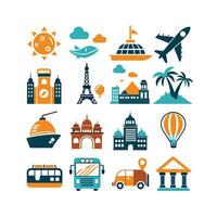 Travel Icon Set Collection for Documents, Websites and Mobile Applications vector