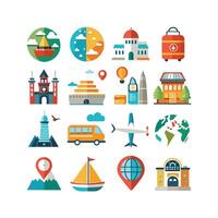 Travel Icon Set Collection for Documents, Websites and Mobile Applications vector