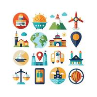 Travel Icon Set Collection for Documents, Websites and Mobile Applications vector