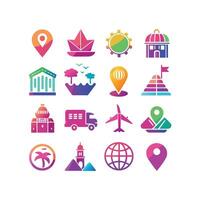 Travel Icon Set Collection for Documents, Websites and Mobile Applications vector