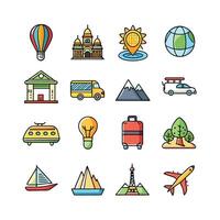 Travel Icon Set Collection for Documents, Websites and Mobile Applications vector