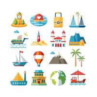 Travel Icon Set Collection for Documents, Websites and Mobile Applications vector