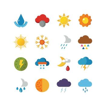Weather Icon Set Collection for Websites and Mobile Applications vector