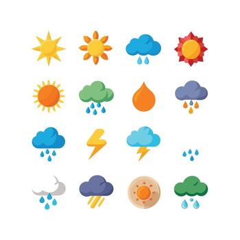 Weather Icon Set Collection for Websites and Mobile Applications vector