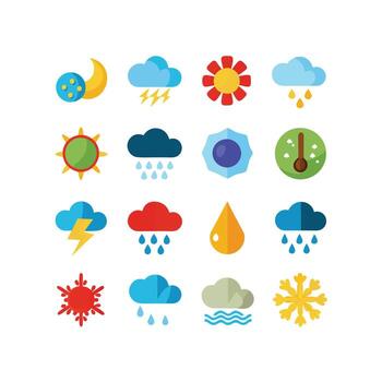 Weather Icon Set Collection for Websites and Mobile Applications vector