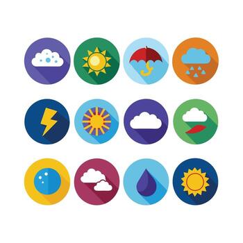Weather Icon Set Collection for Websites and Mobile Applications vector