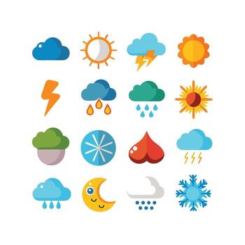 Weather Icon Set Collection for Websites and Mobile Applications vector