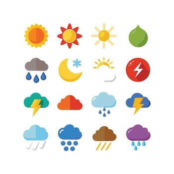 Weather Icon Set Collection for Websites and Mobile Applications vector
