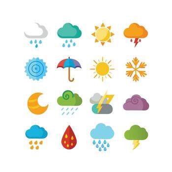 Weather Icon Set Collection for Websites and Mobile Applications vector