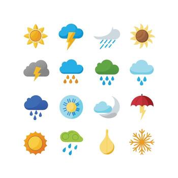 Weather Icon Set Collection for Websites and Mobile Applications vector
