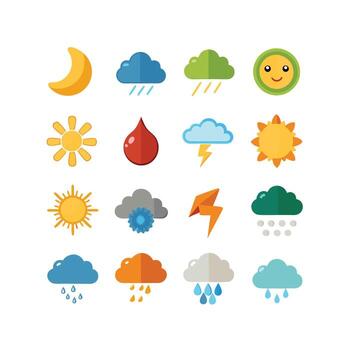 Weather Icon Set Collection for Websites and Mobile Applications vector