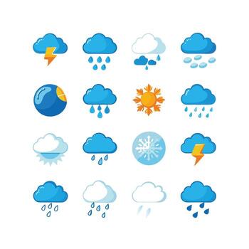 Weather Icon Set Collection for Websites and Mobile Applications vector