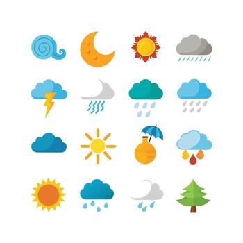 Weather Icon Set Collection for Websites and Mobile Applications vector