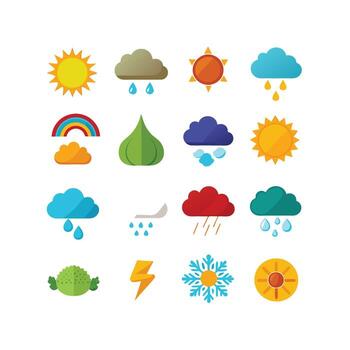 Weather Icon Set Collection for Websites and Mobile Applications vector
