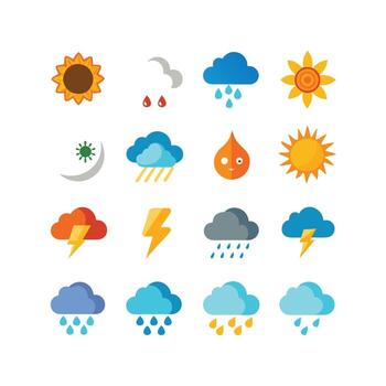 Weather Icon Set Collection for Websites and Mobile Applications vector