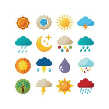 Weather Icon Set Collection for Websites and Mobile Applications vector