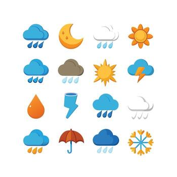 Weather Icon Set Collection for Websites and Mobile Applications vector