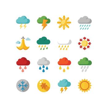 Weather Icon Set Collection for Websites and Mobile Applications vector