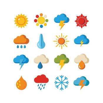 Weather Icon Set Collection for Websites and Mobile Applications vector
