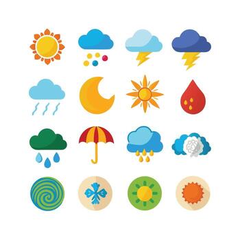 Weather Icon Set Collection for Websites and Mobile Applications vector