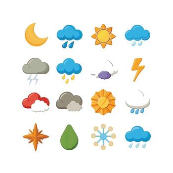 Weather Icon Set Collection for Websites and Mobile Applications vector
