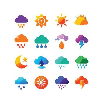 Weather Icon Set Collection for Websites and Mobile Applications vector