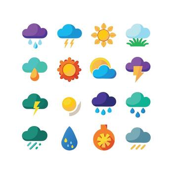 Weather Icon Set Collection for Websites and Mobile Applications vector