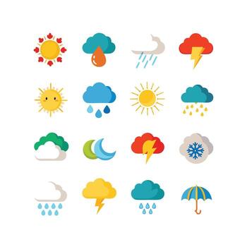 Weather Icon Set Collection for Websites and Mobile Applications vector