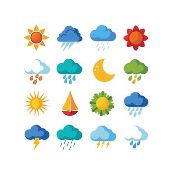 Weather Icon Set Collection for Websites and Mobile Applications vector