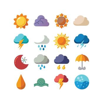 Weather Icon Set Collection for Websites and Mobile Applications vector