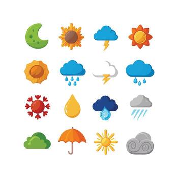 Weather Icon Set Collection for Websites and Mobile Applications vector