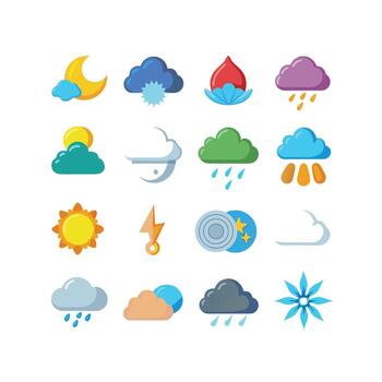 Weather Icon Set Collection for Websites and Mobile Applications vector