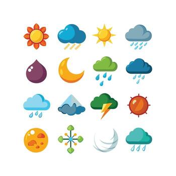Weather Icon Set Collection for Websites and Mobile Applications vector