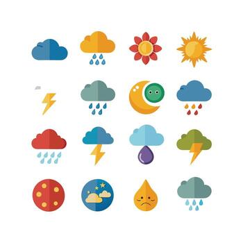 Weather Icon Set Collection for Websites and Mobile Applications vector