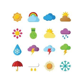 Weather Icon Set Collection for Websites and Mobile Applications vector