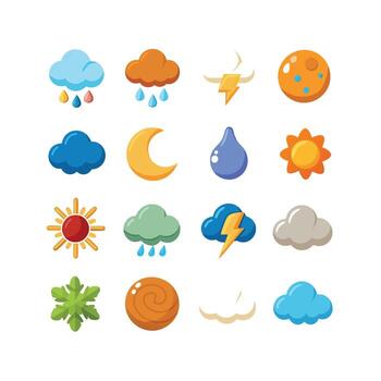 Weather Icon Set Collection for Websites and Mobile Applications vector