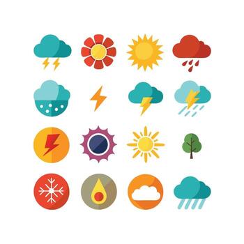 Weather Icon Set Collection for Websites and Mobile Applications vector