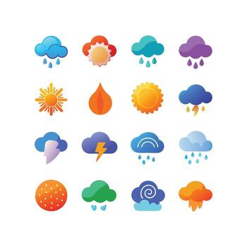 Weather Icon Set Collection for Websites and Mobile Applications vector