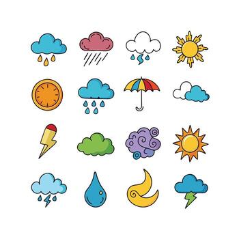 Weather Icon Set Collection for Websites and Mobile Applications vector