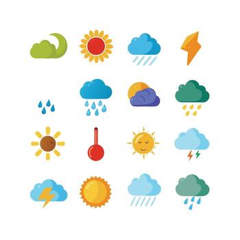 Weather Icon Set Collection for Websites and Mobile Applications vector