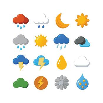 Weather Icon Set Collection for Websites and Mobile Applications vector